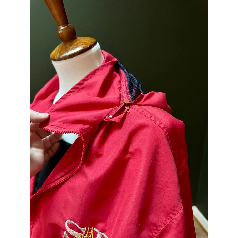 Vintage San Francisco Embroidered Red Windbreaker Men's L